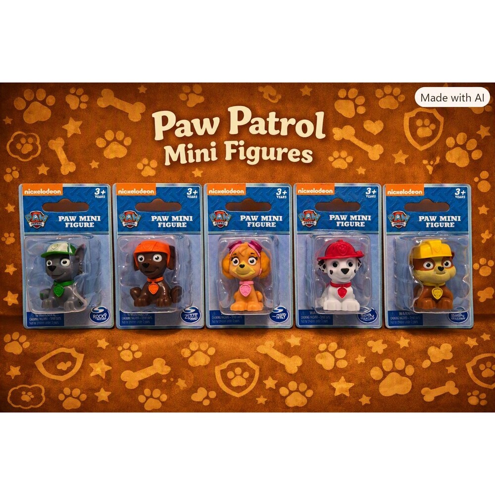 PAW Patrol Mini Figures - Complete Set of 5 Collectible Characters